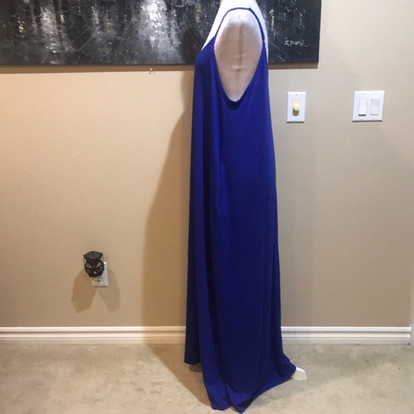 Zenana V-Neck Adjustable Strap with Pockets Purple Maxi Dress-Size 2X - Picture 2 of 8